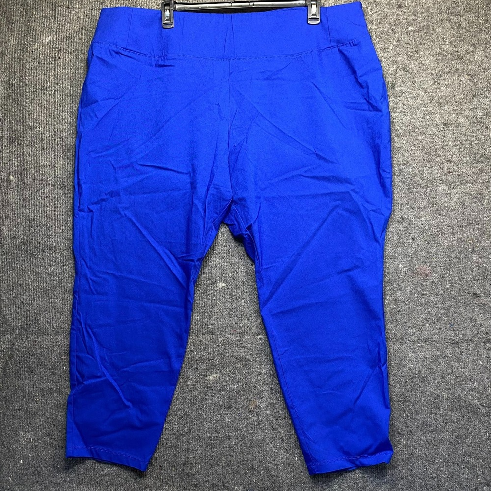 Worthington Size 30W Short Royal Blue Pull On Skinny Pants Secretly Slender